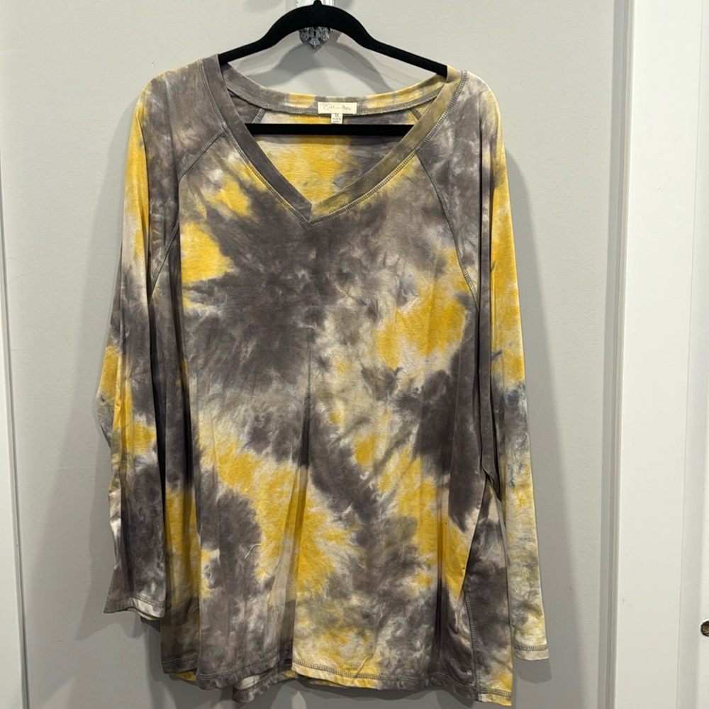 Cotton Bleu Long Sleeve VNeck
